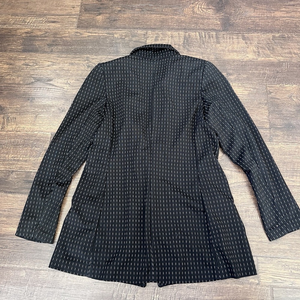 Ruby Ribbon Womens XS  Stretch Blazer Black White Geometric Business Office Core - Picture 3 of 5
